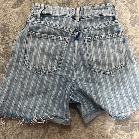 Free People striped high waisted denim shorts - Picture 3 of 3